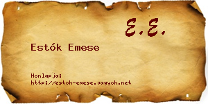 Estók Emese névjegykártya